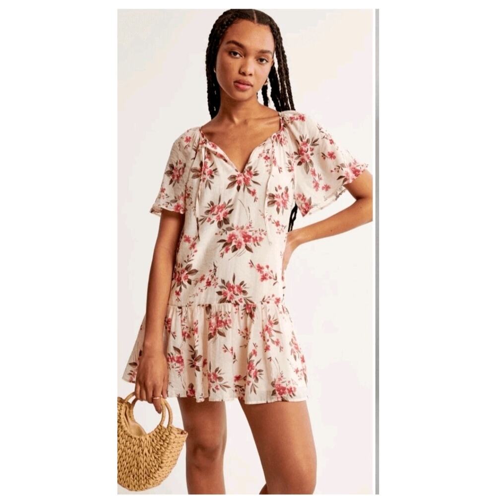 3868) Abercrombie & Fitch Floaty Trapeze Floral C… - image 1